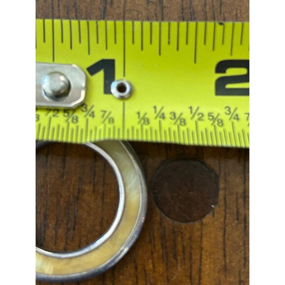 Sterling Silver Earrings Enamel Large Hoop Bohemian Style Signed LG Statement - Picture 11 of 11